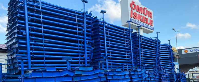 iskele sistemleri, inşaat iskelesi, kalıp iskelesi, teleskopik direk, cup-lock iskele, flanşlı iskele, şantiye ekipmanları, yapı malzemeleri, beton santrali, çimento silosu, Ömür İskele, Ankara iskele